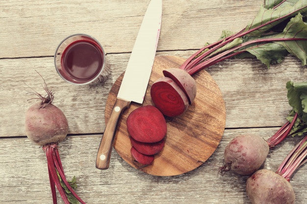 Chopped and whole beetroot